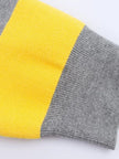Knit Polo Women Striped Cropped Cotton V-Neck Collar