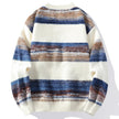 Striped Knit Cardigan Women Button Front V-Neck