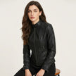 Leather Jacket Women Tailored Fit Faux Leather Classic