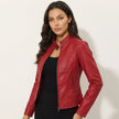Leather Jacket Women Tailored Fit Faux Leather Classic