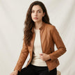 Leather Jacket Women Tailored Fit Faux Leather Classic