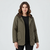 Quilted Padded Jacket Women Hooded Relaxed Fit