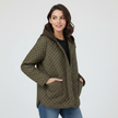 Quilted Padded Jacket Women Hooded Relaxed Fit