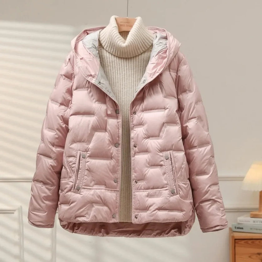 Puffer Jacket Women Hooded Quilted Winter Coat