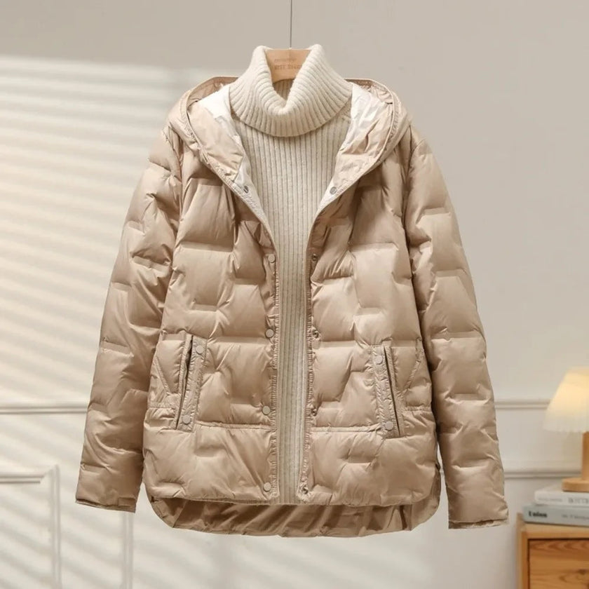 Puffer Jacket Women Hooded Quilted Winter Coat