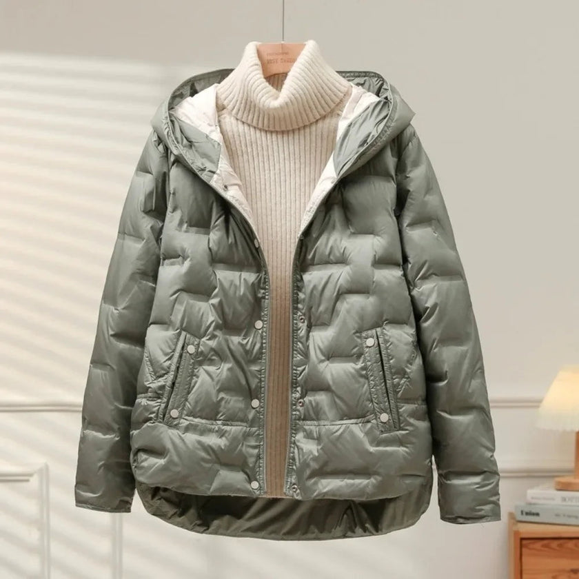 Puffer Jacket Women Hooded Quilted Winter Coat