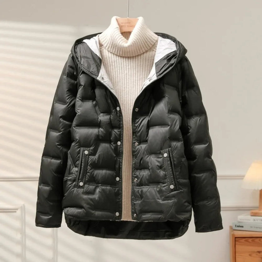 Puffer Jacket Women Hooded Quilted Winter Coat