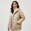 Puffer Jacket Women Hooded Quilted Winter Coat