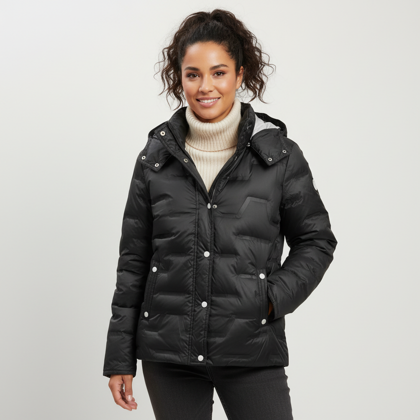 Puffer Jacket Women Hooded Quilted Winter Coat