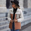 Quilted Teddy Jacket Women Leopard Print Winter
