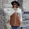 Quilted Teddy Jacket Women Leopard Print Winter