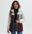 Quilted Teddy Jacket Women Leopard Print Winter
