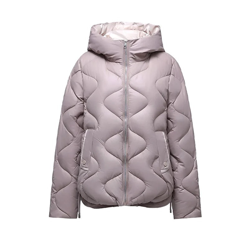 Quilted Winter Coat Women Hooded Padded Relaxed Fit