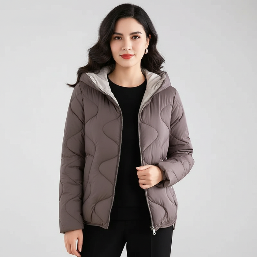 Quilted Winter Coat Women Hooded Padded Relaxed Fit