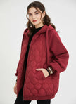 Oversized Hoodie Jacket Women Quilted Relaxed Fit