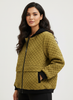 Quilted Hoodie Women Textured Long Sleeve Relaxed Fit