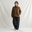 Quilted Pullover Women Oversized Fit High Neck with Pockets