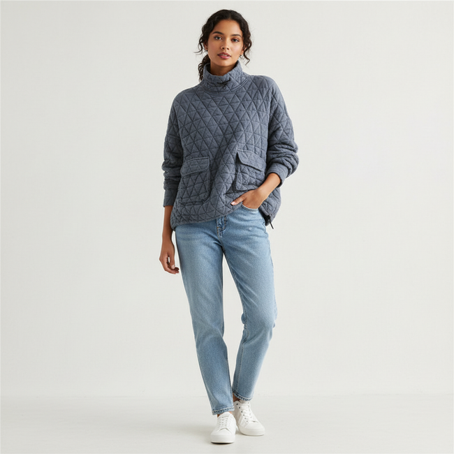 Alexis | Women's Oversized High Neck Sweater Pullover with Soft for Casual