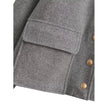 Cropped Jacket Women Button Front with Flap Pockets