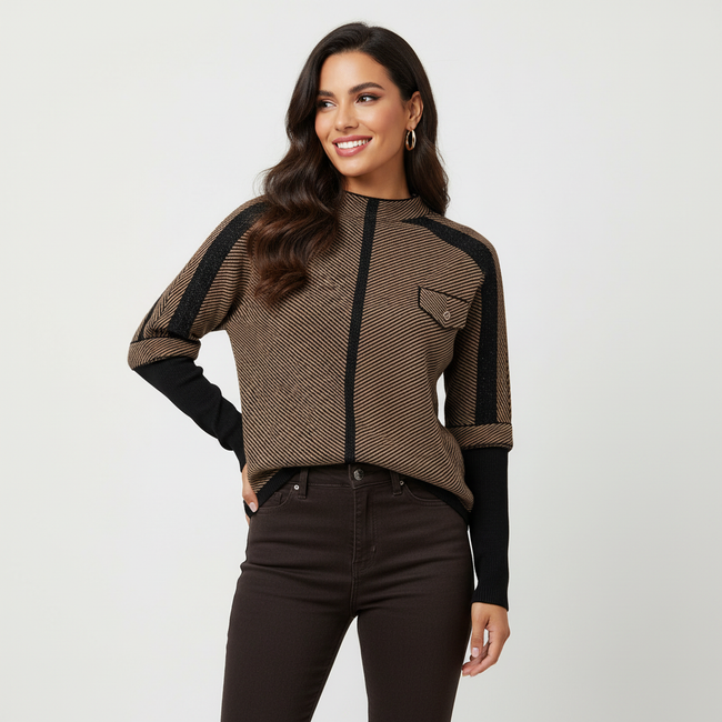Angela | Women's Graphic Sweater Pullover with Knit Elegant Soft for Casual