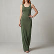 FJØRNA elegant green sleeveless maxi dress for women with scoop neck, flowing fabric, and stylish design.