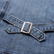 Denim Moto Jacket Women Fitted Zip Front Cropped Cotton