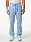 Men's linen trousers by FJØRNA with a relaxed fit, breathable fabric, ideal for summer wear.