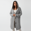 Hooded Cardigan Women, Longline Knit Button-Front Relaxed Fit