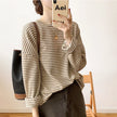 Cotton Button-Up Shirt Women Striped Long Sleeve