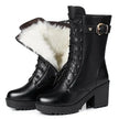 Siena | Women's Winter Lace Up Warmth Meets Confidence Boots with Block-Heel