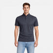 Men's short sleeve Henley shirt by FJØRNA featuring soft cotton fabric and a slim fit design for casual wear.