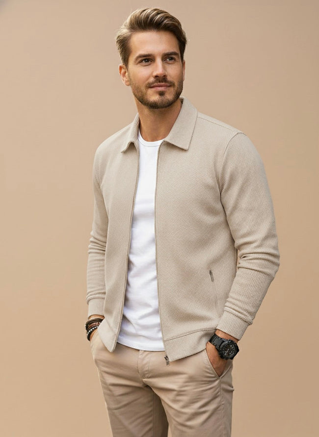 Elliot | Zip-Up Knit Cardigan for Men
