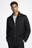 Zip Jacket Men Shirt Collar Straight Hem Regular Fit
