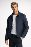 Zip Jacket Men Shirt Collar Straight Hem Regular Fit