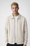 Zip Jacket Men Shirt Collar Ribbed Hem Regular Fit