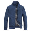 Zip Jacket Men Woven Stand Collar Regular Fit Autumn Winter
