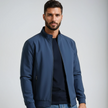 Zip Jacket Men Woven Stand Collar Regular Fit Autumn Winter