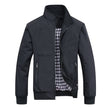 Zip Jacket Men Woven Stand Collar Regular Fit Autumn Winter