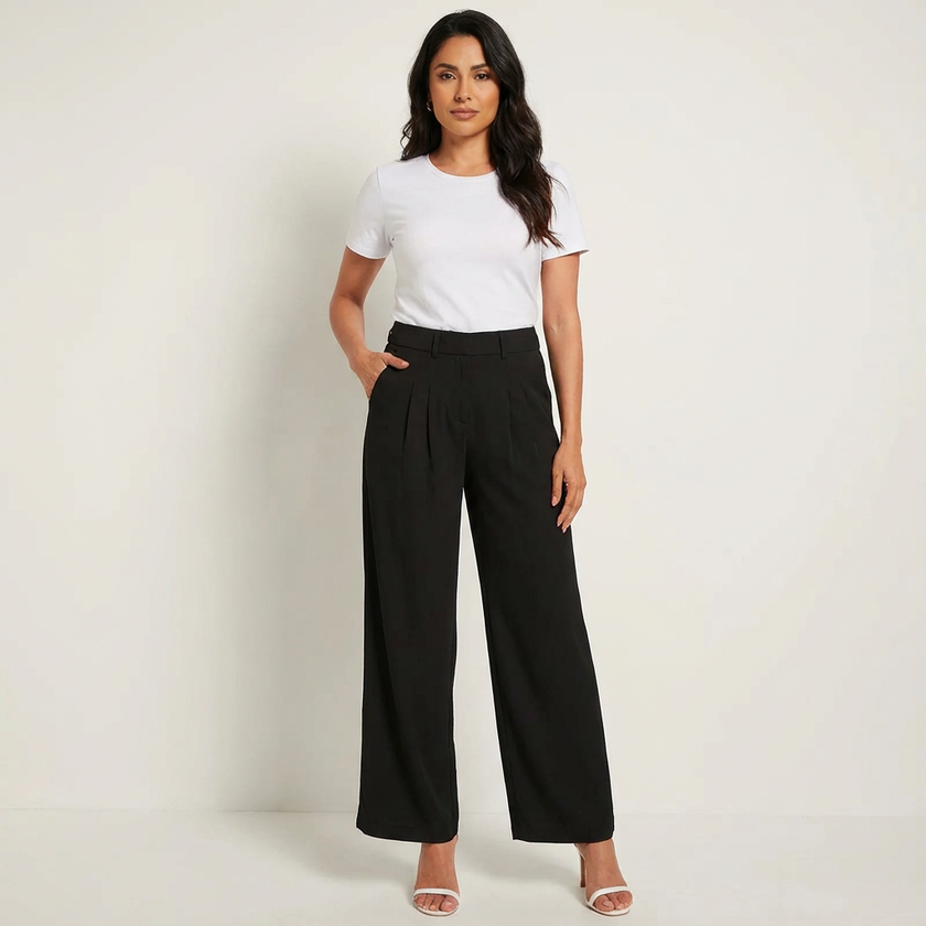 Wide Leg Trousers Women High Waist Tailored Elegant