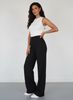 Straight Leg Trousers Women High Waist Tailored