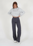 Straight Leg Trousers Women High Waist Tailored