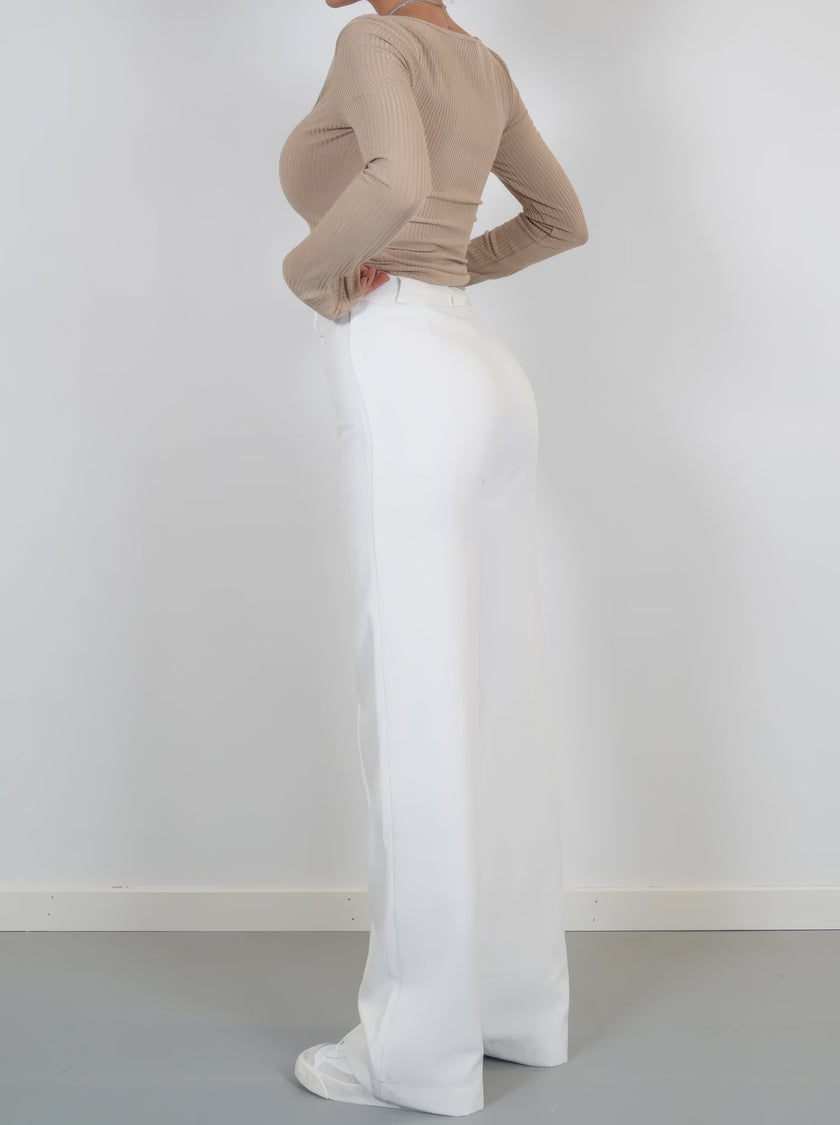 Straight Leg Trousers Women High Waist Tailored