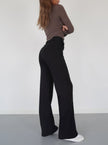 Straight Leg Trousers Women High Waist Tailored