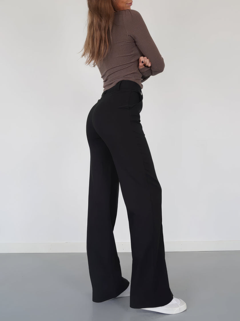 Straight Leg Trousers Women High Waist Tailored