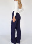 Straight Leg Trousers Women High Waist Tailored
