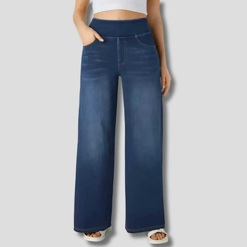 Wide Leg Jeans Women High Waist Stretch Denim