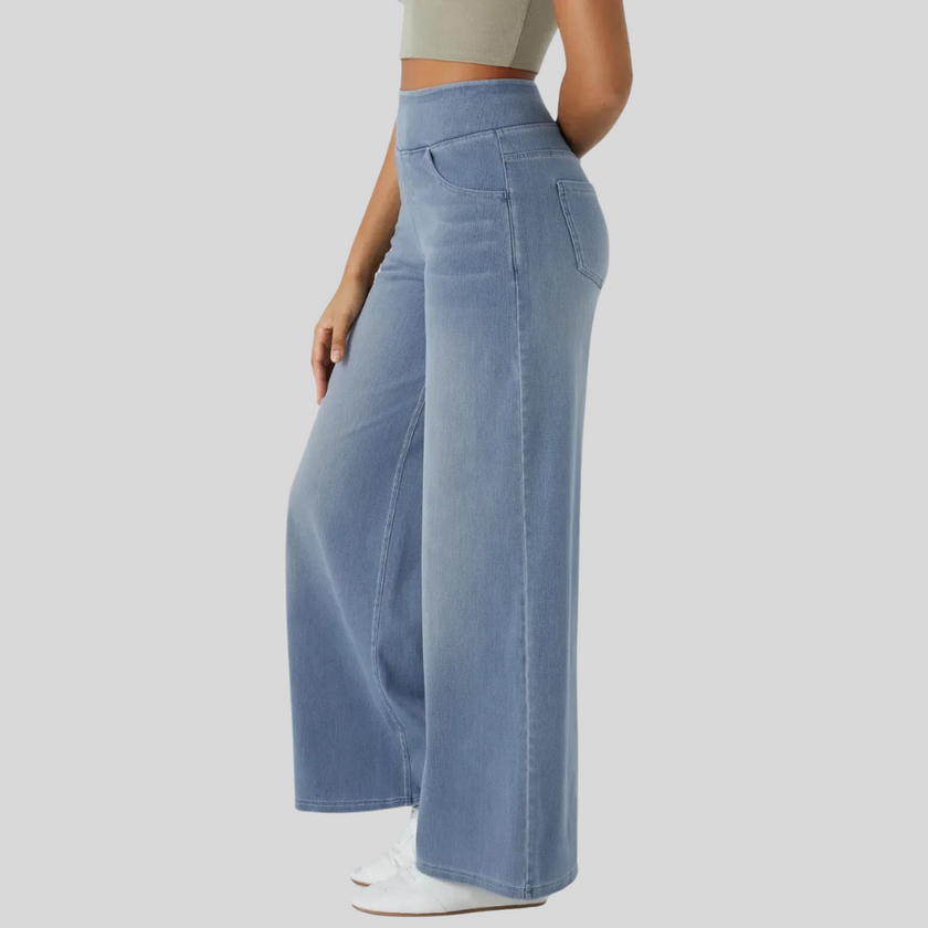Wide Leg Jeans Women High Waist Stretch Denim