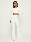 Flared Trousers Women High Waist Tailored Flattering