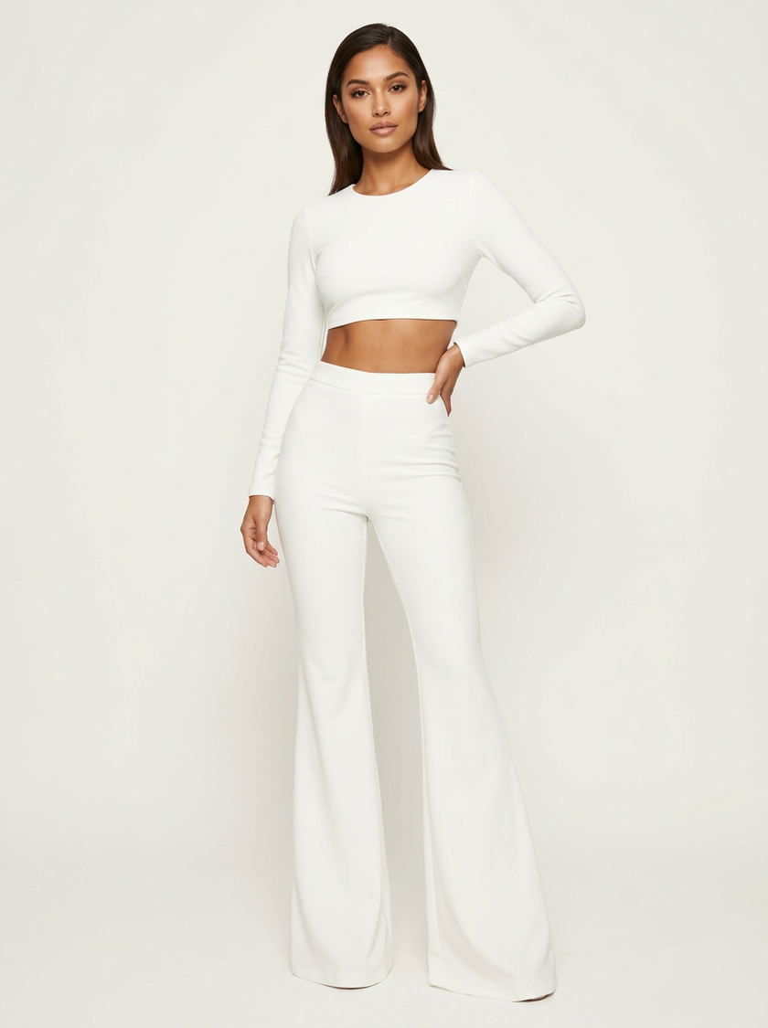 Flared Trousers Women High Waist Tailored Flattering