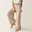 Palazzo Trousers Women High Waist Wide Leg Button Front